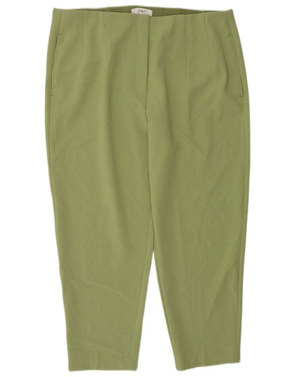 Marks & Spencer Γυναικείο ψηλόμεσο παντελόνι UK 20 2XL W38 L26 Green