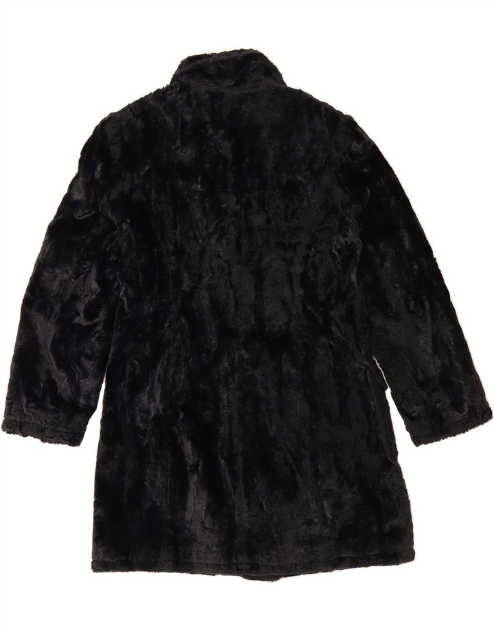 VINTAGE Womens Fleece Overcoat UK 16 Large Navy Blue Vintage Vintage and Second-Hand Vintage from Messina Hembry 