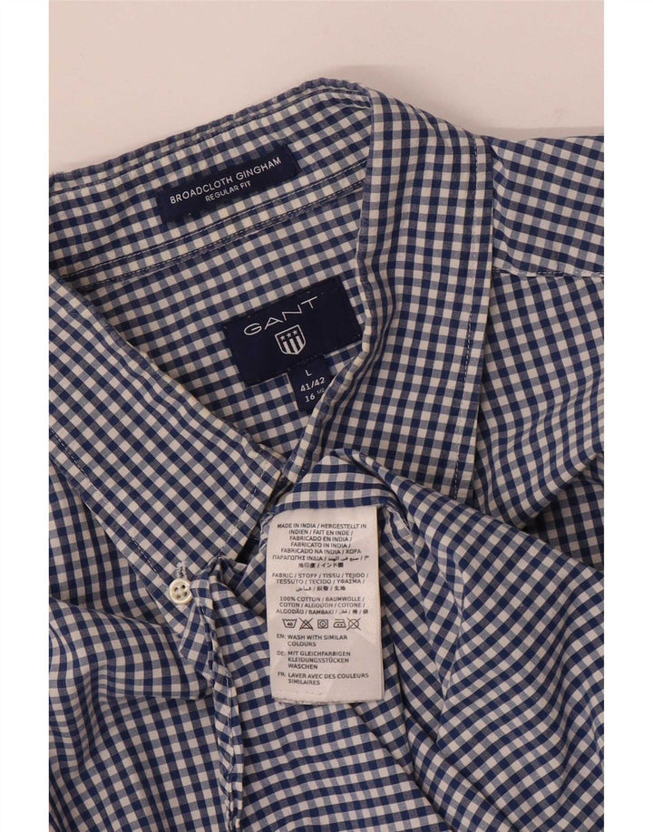 Ανδρικό πουκάμισο Gant Regular Fit Size 41/42 16 1/2 Large Navy Blue Gingham