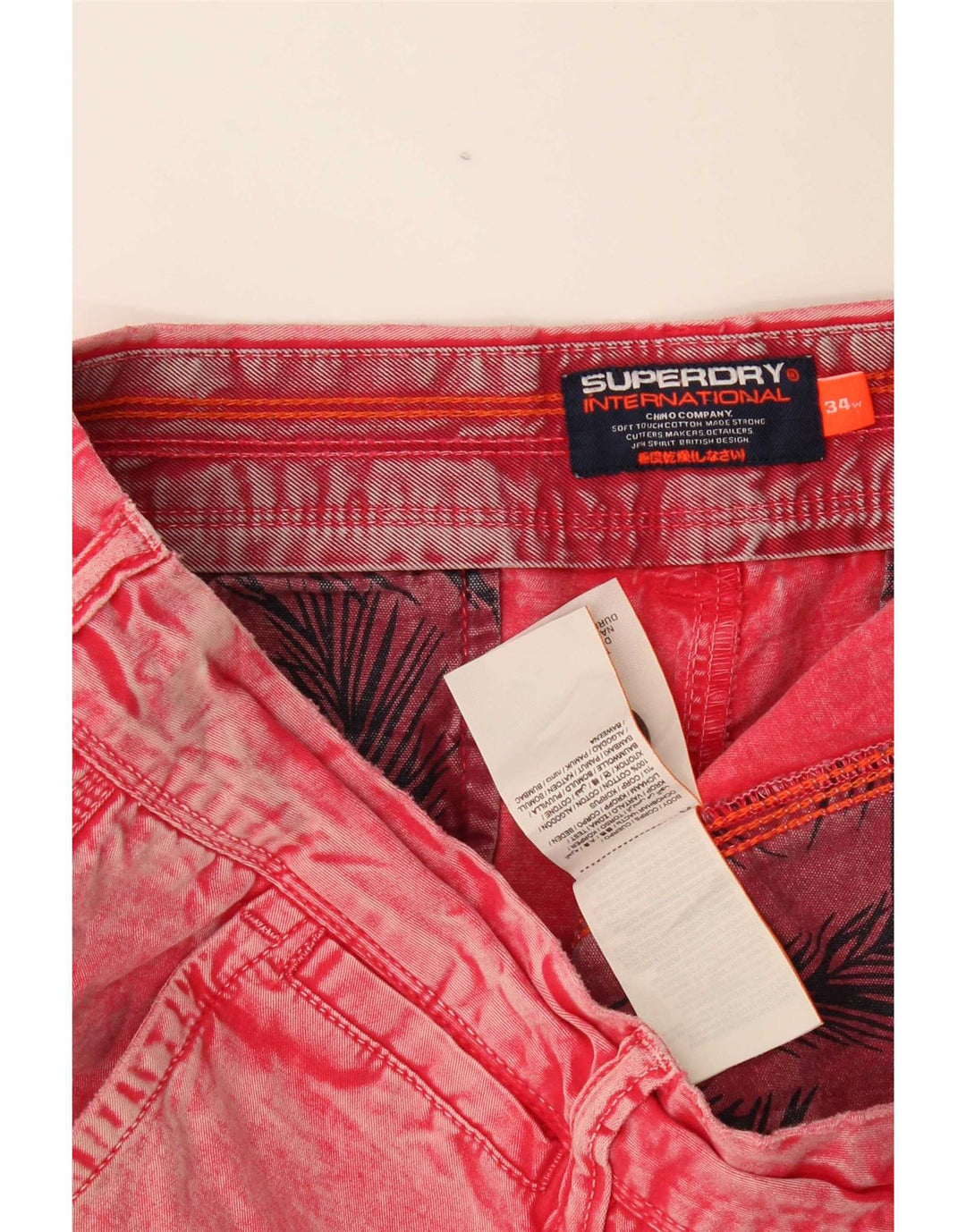 Ανδρικό τζιν σορτς Superdry W34 μεγάλο κόκκινο βαμβακερό