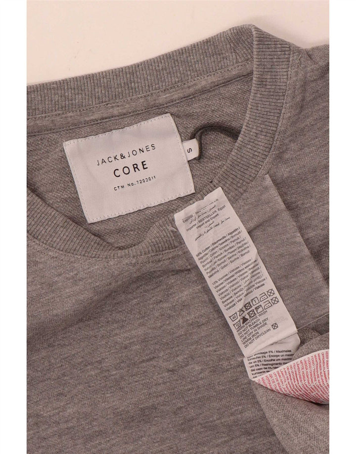 Jack & Jones Ανδρικό γραφικό φούτερ Jumper Μικρό γκρι βαμβακερό