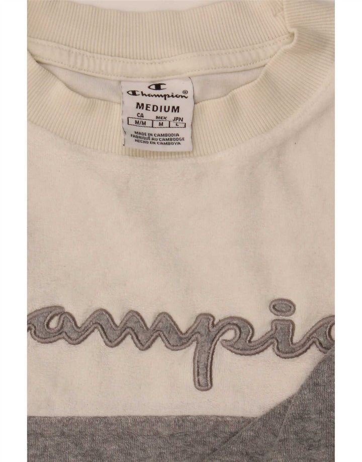 Champion Γυναικεία γραφική φούτερ Jumper UK 14 Medium White Colourblock