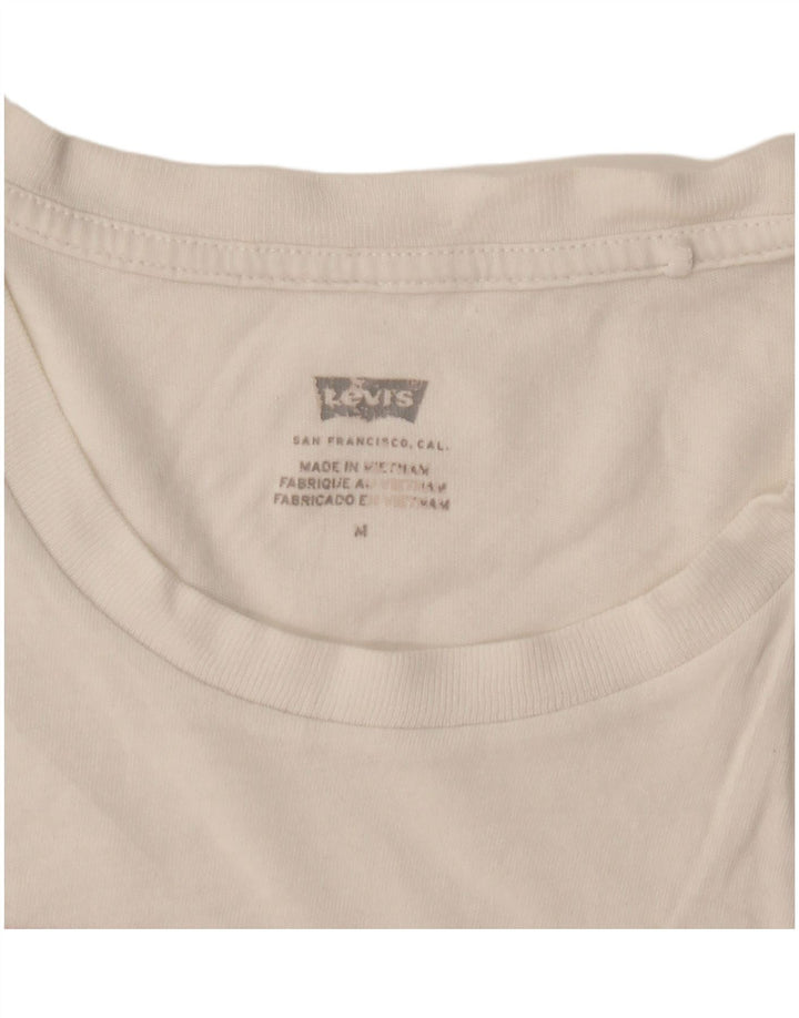 Γυναικείο γραφικό T-Shirt Levi's Top UK 14 Medium White