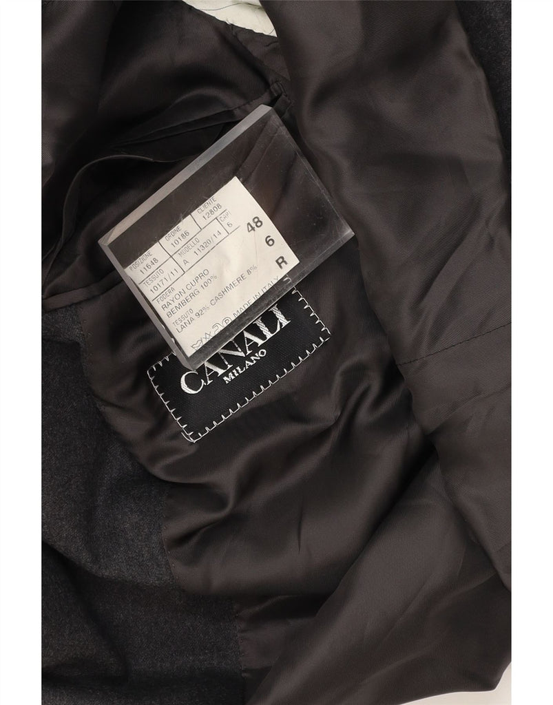 CANALI Mens Milano 3 Button Blazer Jacket IT 48 Medium Grey Rayon Vintage Canali and Second-Hand Canali from Messina Hembry 