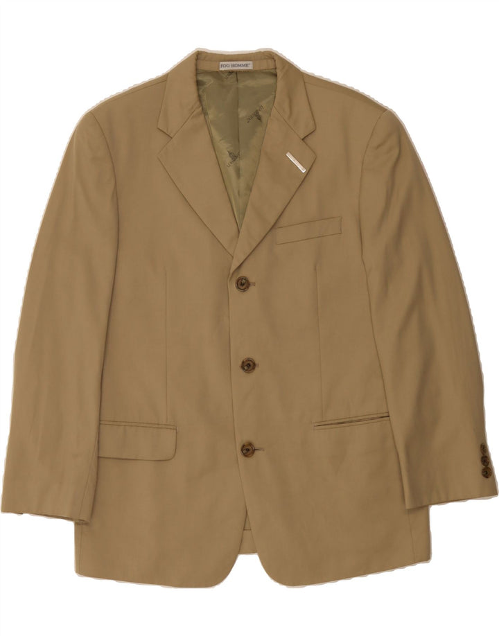 LONDON FOG Mens 3 Button Blazer Jacket UK 38 Medium Khaki Vintage London Fog and Second-Hand London Fog from Messina Hembry 