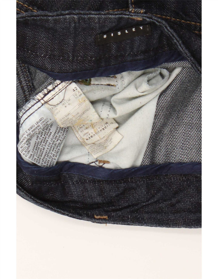 Sisley Γυναικεία Τζιν Φούστα IT 42 Medium W32 Navy Blue Cotton