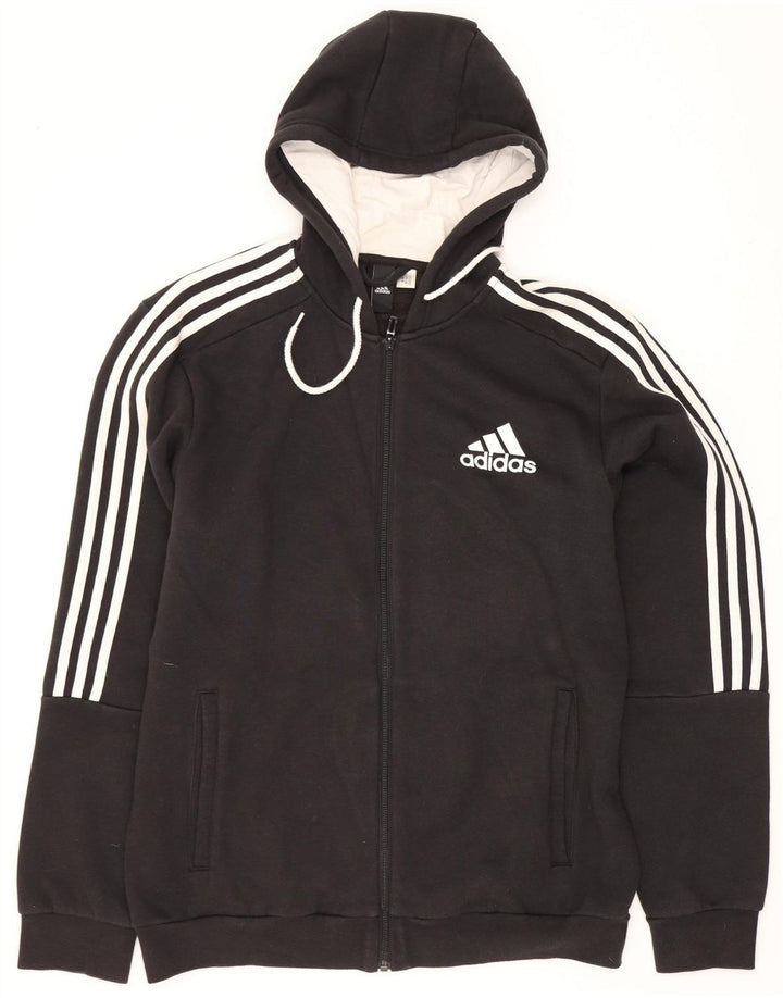 Ανδρικό πουλόβερ Adidas με κουκούλα με φερμουάρ σε μεγάλο μαύρο