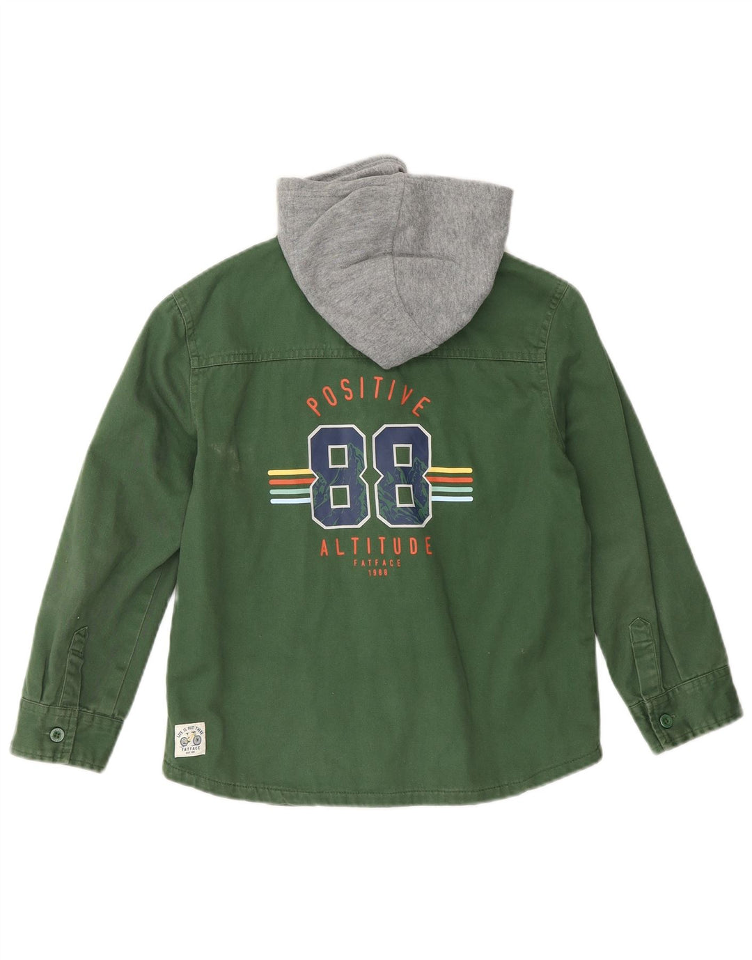 FAT FACE Αγόρια με κουκούλα τζιν ξυλοκόπος 7-8 ετών πράσινο χρώμα