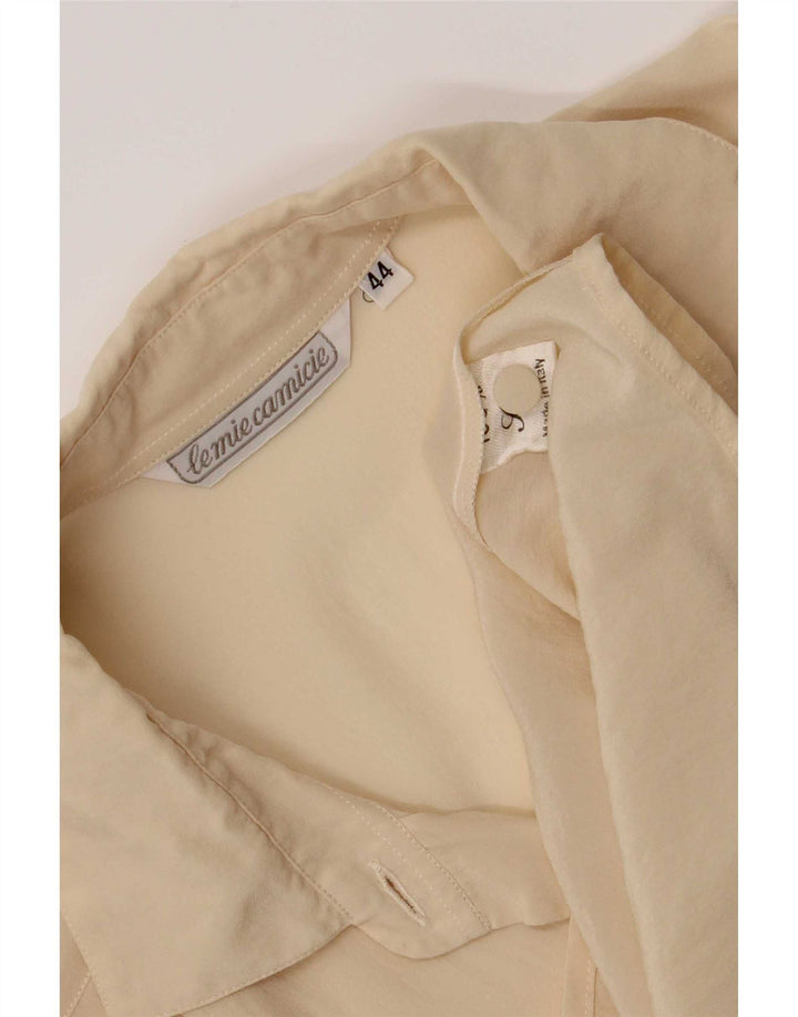 Vintage γυναικείο πουκάμισο μπλούζα IT 44 Medium Off White Silk