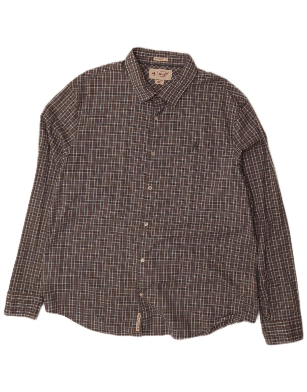 Ανδρικό πουκάμισο PENGUIN Heritage Slim Fit 2XL Γκρι βαμβακερό