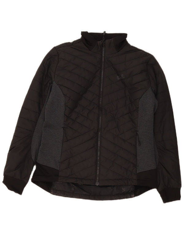 Jack Wolfskin γυναικείο μπουφάν UK 16 Large Black Colorblock Πολυεστέρας