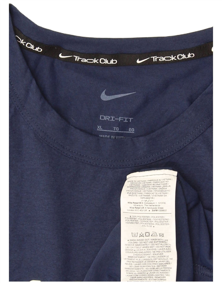 Ανδρικό γραφικό μπλουζάκι Nike Dri Fit Top XL Navy Blue Polyester
