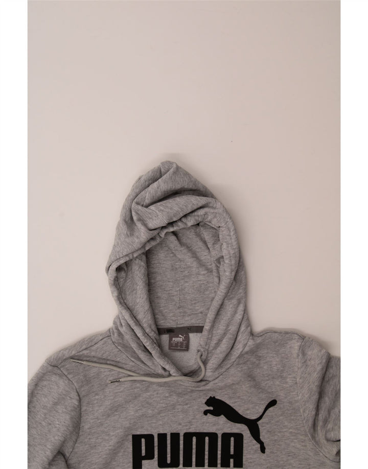 PUMA Womens Graphic Hoodie Jumper UK 8 Small Grey Polyester Vintage Puma and Second-Hand Puma from Messina Hembry 