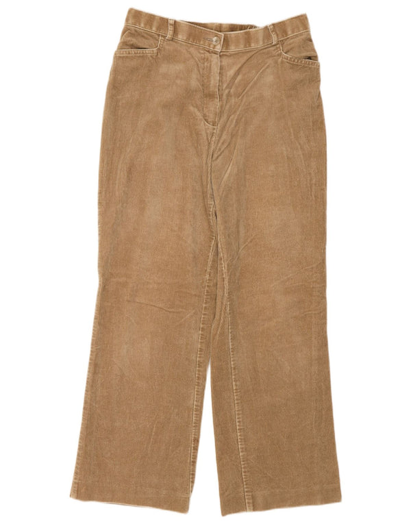 Marks & Spencer Womens Loose Fit Corduroy Trousers UK 14 Medium W30 L28 Bei