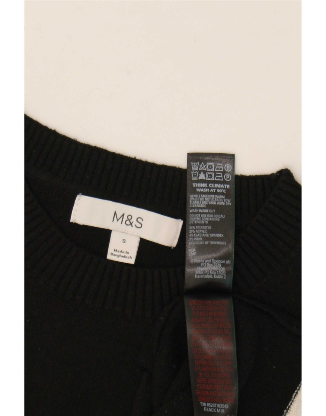 Marks & Spencer Womens Crop Vest Tank Top UK 10 Small Black Polyester