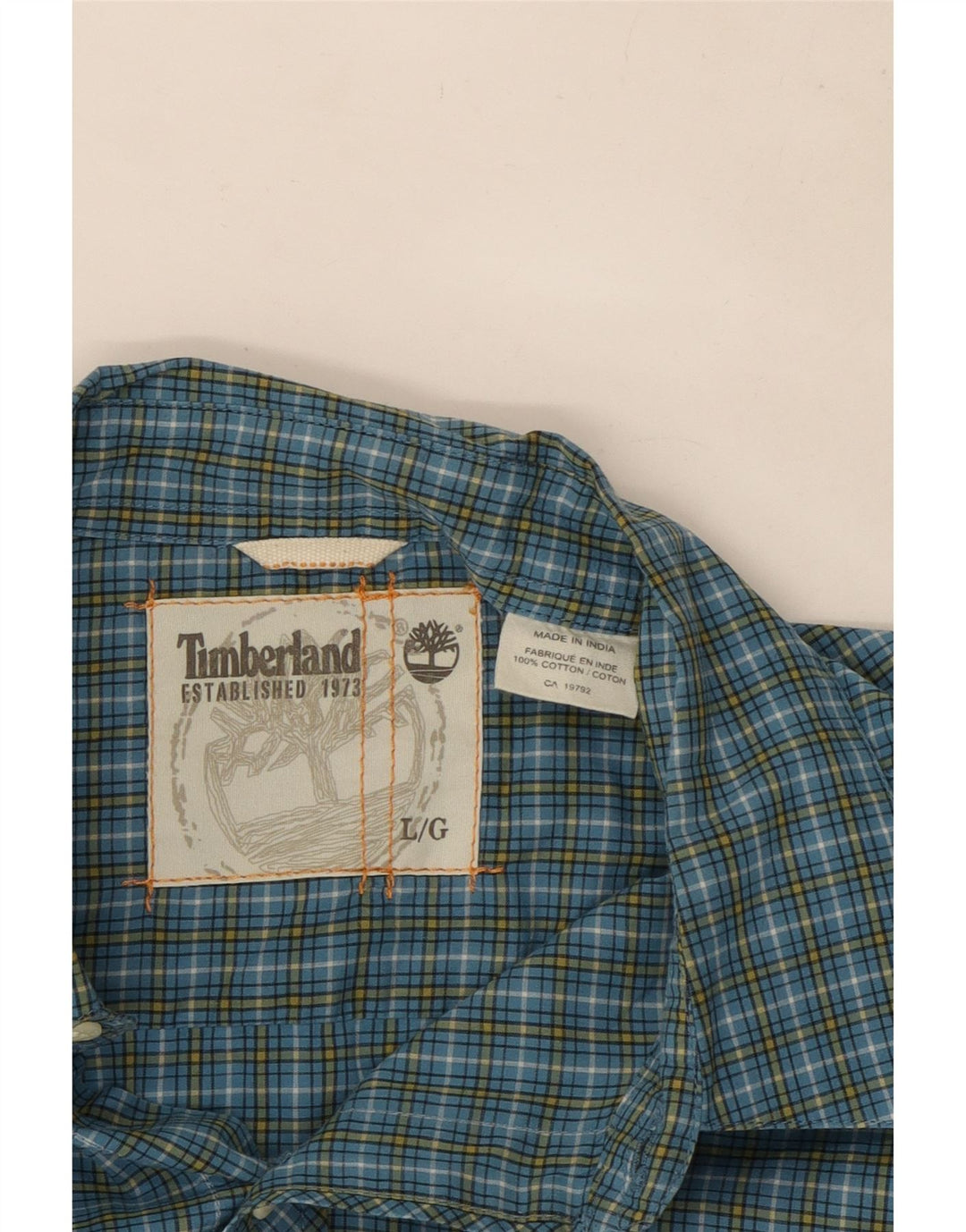 Ανδρικό πουκάμισο Timberland μεγάλο μπλε βαμβακερό καρό