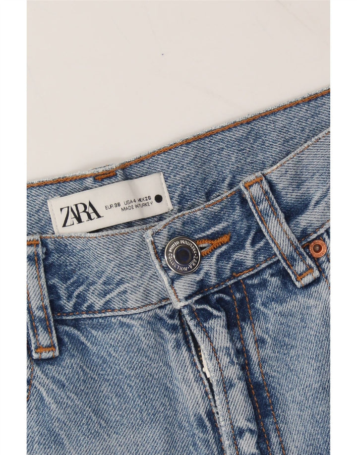 ZARA Womens Distressed Wide Leg Jeans EU 36 Small W30 L29 Blue Vintage Zara and Second-Hand Zara from Messina Hembry 