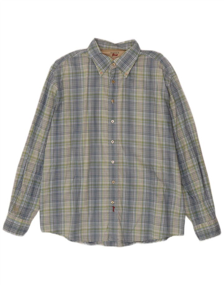 Ανδρικό πουκάμισο Gant Rugger Slim Fit 2XL Blue Check Cotton