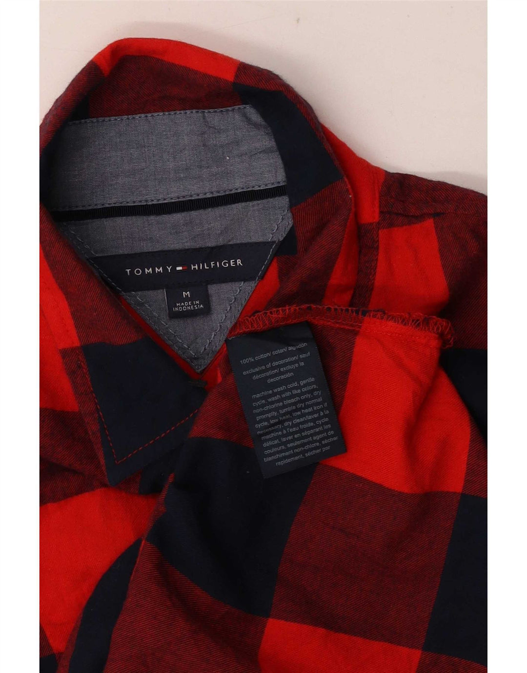 Tommy Hilfiger Γυναικείο πουλόβερ Flannel πουκάμισο UK 14 Medium Red Gingham