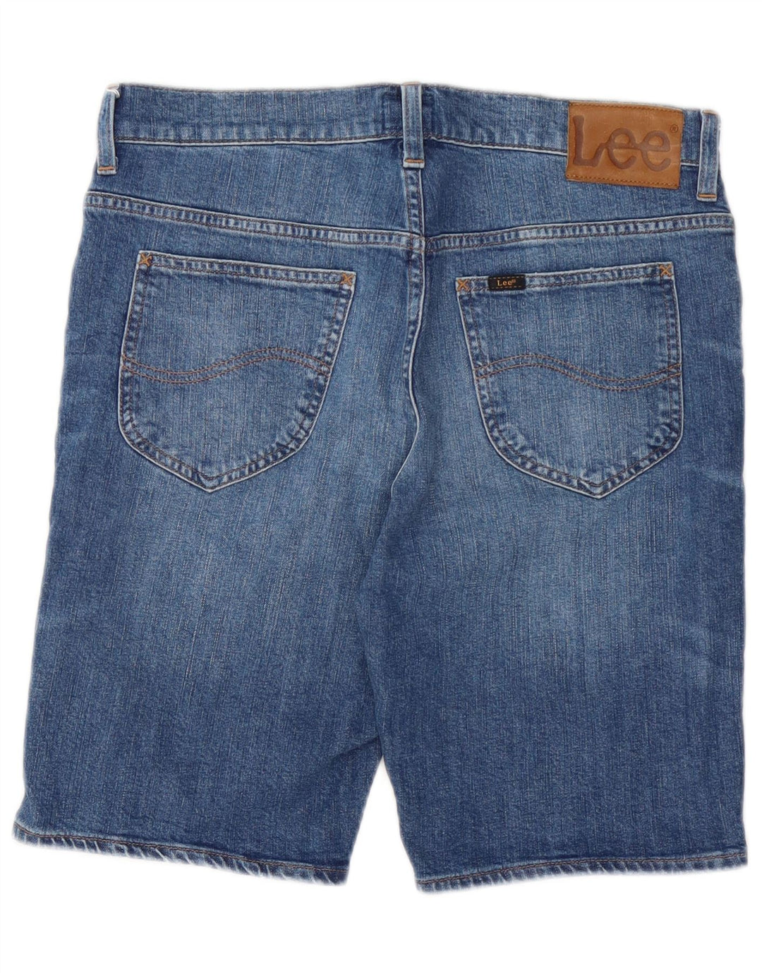 Lee Womens Rider Distressed τζιν σορτς W31 μεσαίο μπλε βαμβακερό