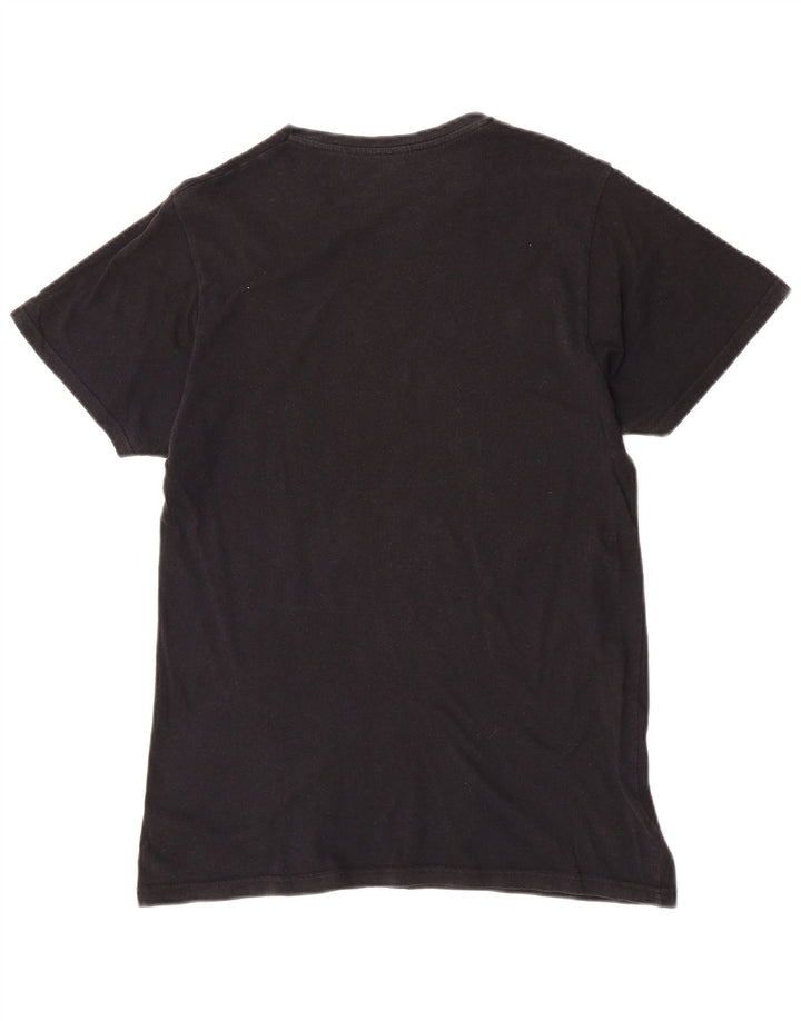 Ανδρικό γραφικό T-Shirt Pull & Bear Top Μεσαίο Μαύρο
