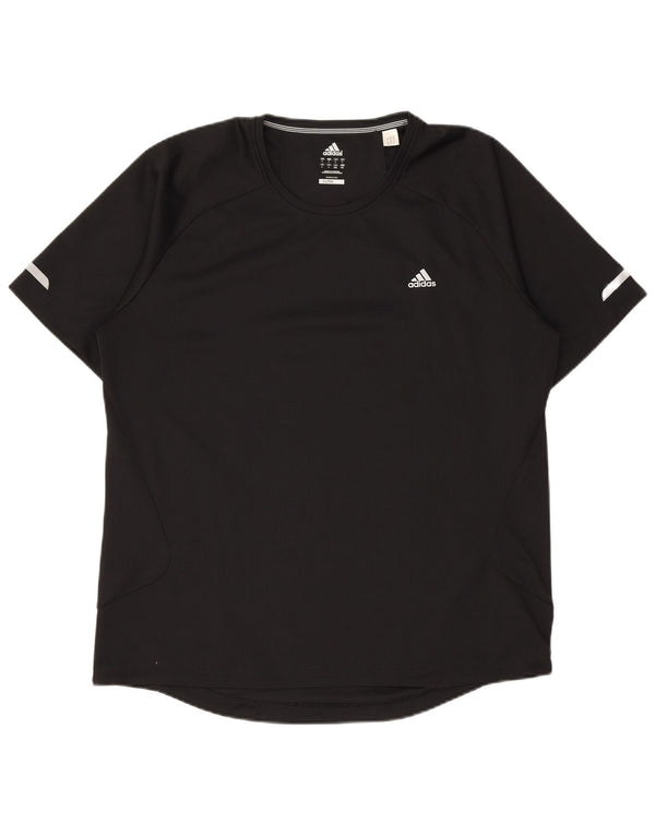 Ανδρικό T-Shirt Climalite ADIDAS Top Large Μαύρο Πολυεστέρας