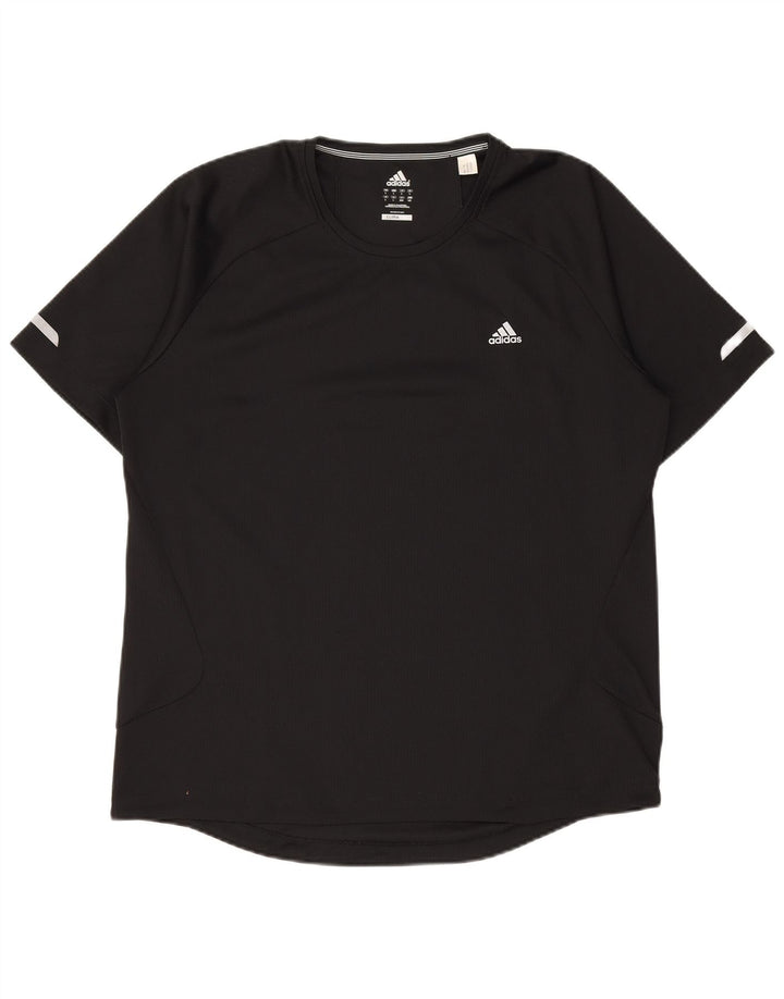 Ανδρικό T-Shirt Climalite ADIDAS Top Large Μαύρο Πολυεστέρας