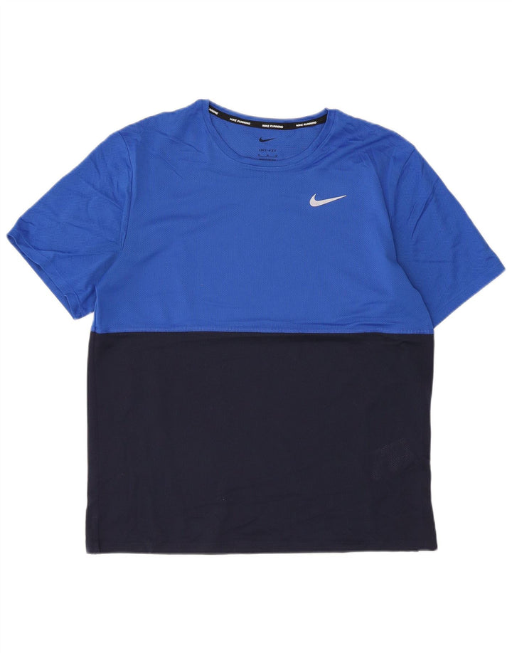Ανδρικό T-shirt Nike Dri Fit Τοπ μεσαίου μπλε χρώματος πολυεστέρας