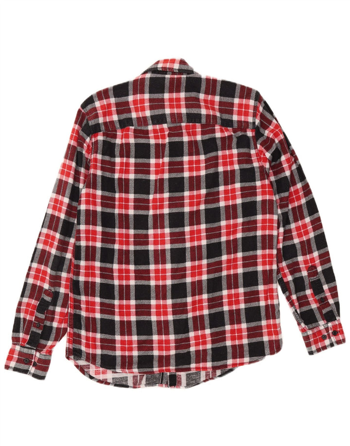 Ανδρικό φανελένιο πουκάμισο JACK & JONES, μεσαίο κόκκινο βαμβακερό