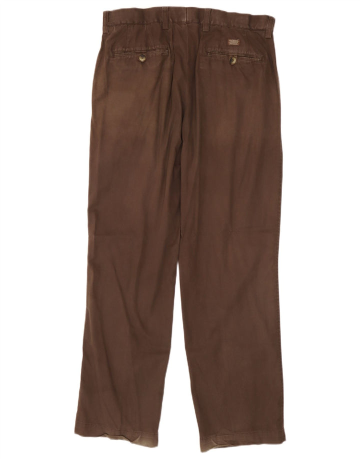 Marks & Spencer Γυναικείο παντελόνι Chino με καρφίτσες μπλε Harbour W34 L30 καφέ