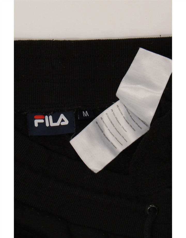 FILA Womens Graphic Tracksuit Trousers Joggers UK 14 Medium Black
