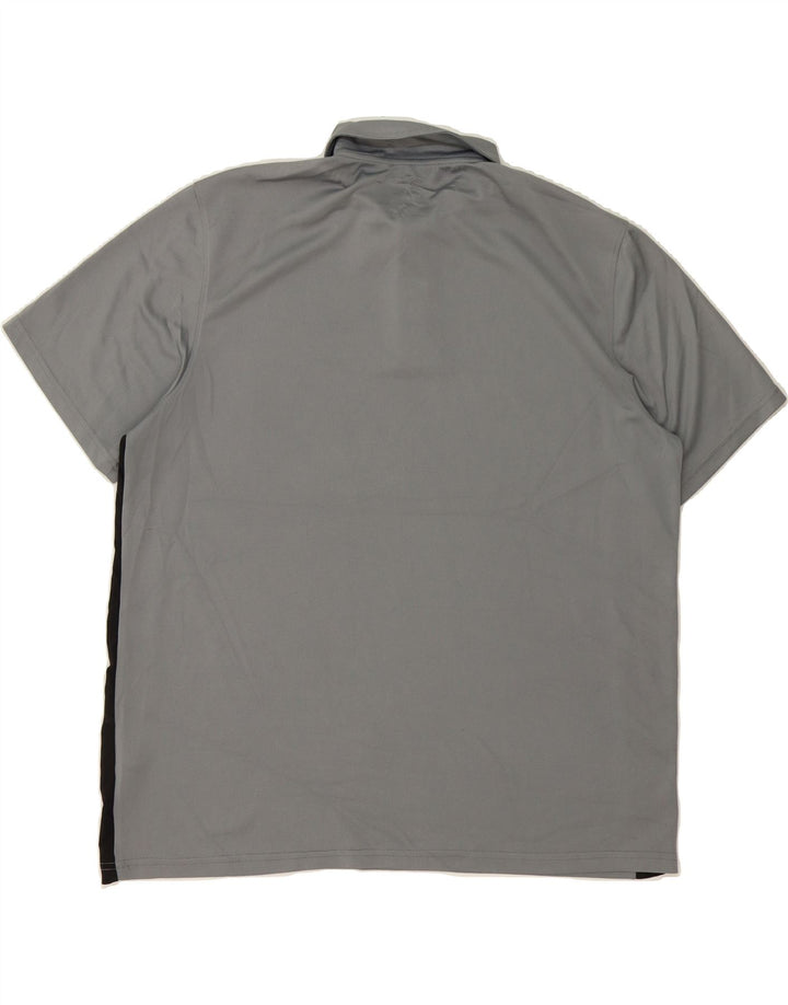 RUSSELL ATHLETIC Mens Dri-Power Polo Shirt XL Grey Colourblock Polyester Vintage Russell Athletic and Second-Hand Russell Athletic from Messina Hembry 