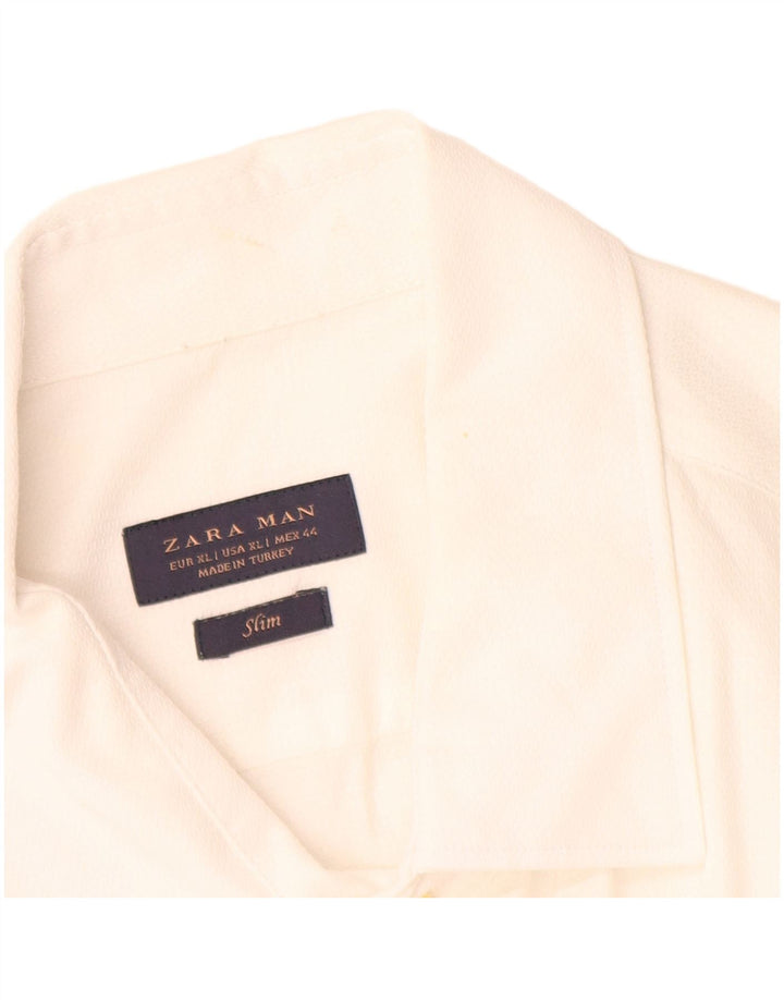 Zara Ανδρικό Slim πουκάμισο XL Λευκό