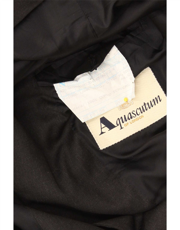 Aquascutum Ανδρικό σακάκι με 3 κουμπιά σακάκι IT 52 XL Black Cupro