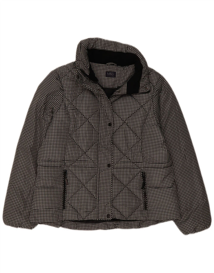 Marks & Spencer Γυναικείο καπιτονέ μπουφάν UK 16 Large Black Houndstooth
