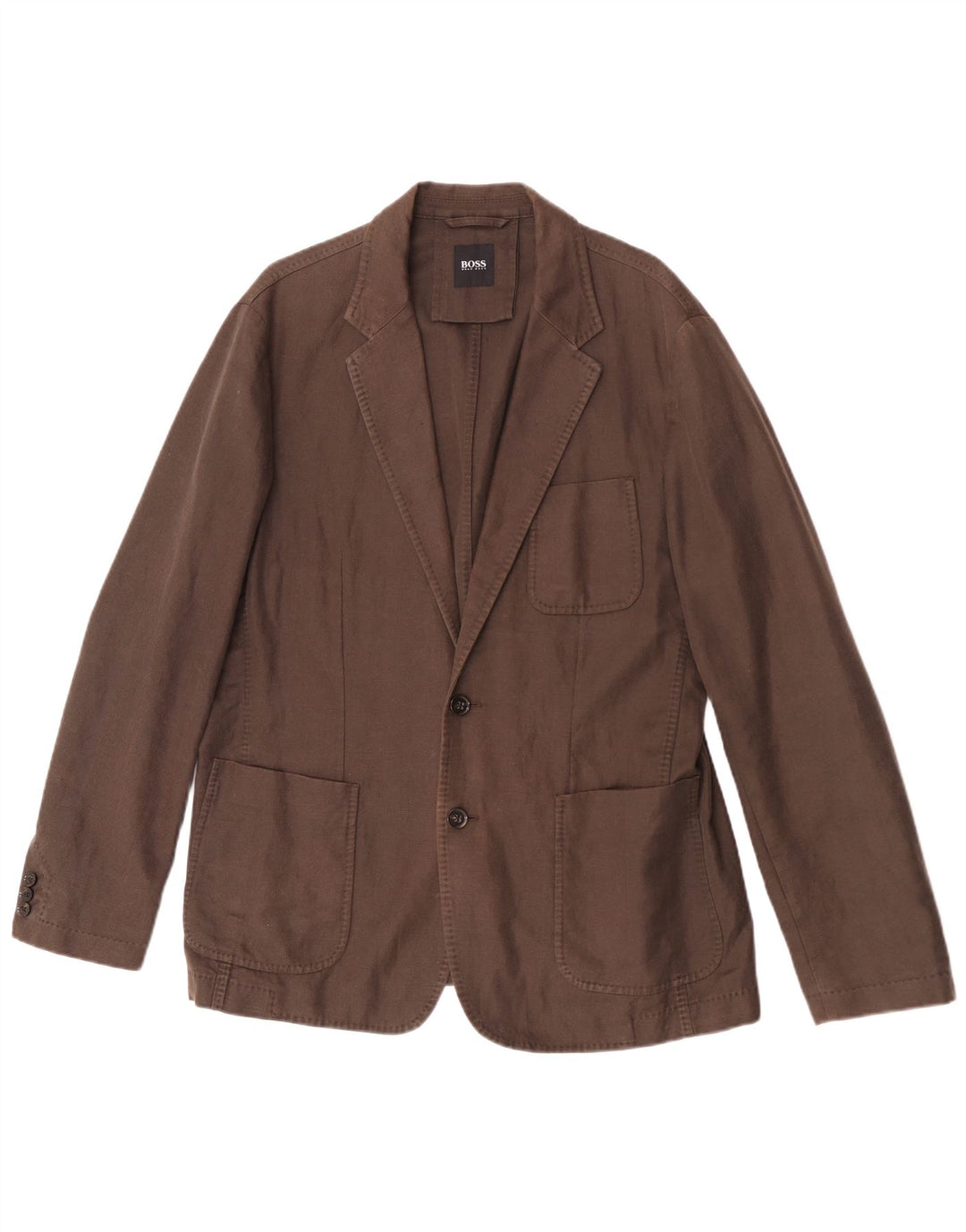 Ανδρικό σακάκι σακάκι με 2 κουμπιά Hugo Boss EU 52 XL Καφέ Λινό