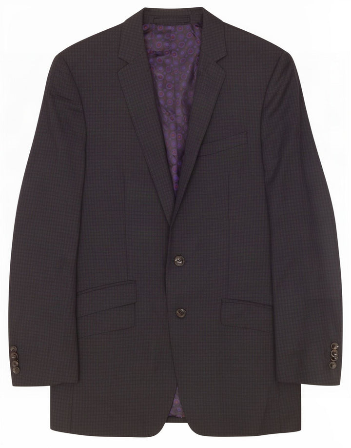 Marks & Spencer Ανδρικό σακάκι με 2 κουμπιά μπλέιζερ UK 36 Small Grey Check Wool