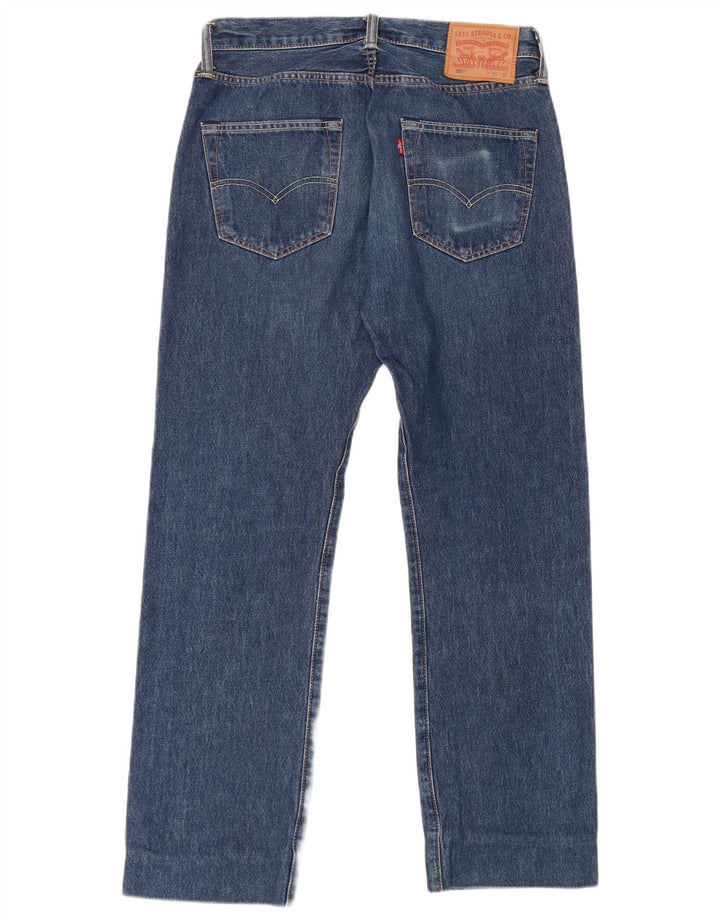 Levi's Mens 501 Straight Jeans W30 L28 Navy Blue Cotton