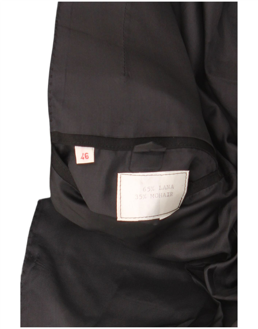 VINTAGE Ανδρικό σετ 1 κουμπιού 2 τεμαχίων IT 46 Small W29 L29 Μαύρο μαλλί