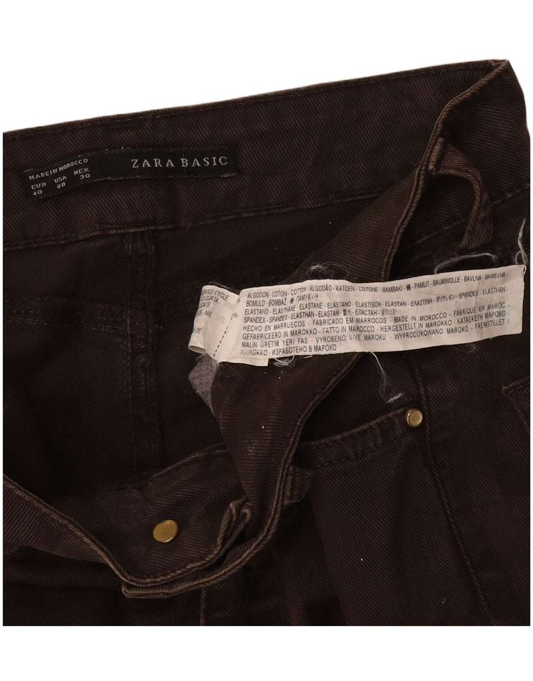 Zara Ανδρικό Slim Jeans EU 40 Medium W30 L28 Καφέ Βαμβακερό