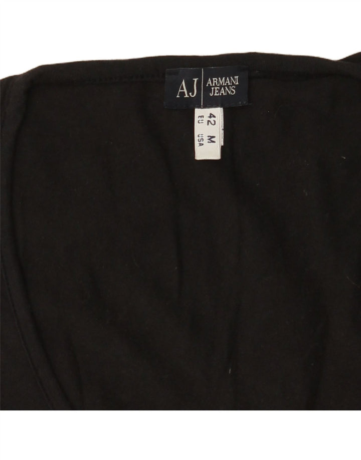 ARMANI JEANS Womens T-Shirt Top UK 12 Medium Black
