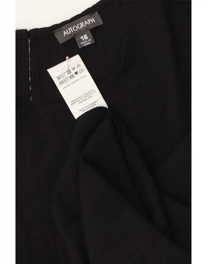 Marks & Spencer Γυναικεία Αυτόγραφη Μπλούζα Oversized Top UK 16 Large Black