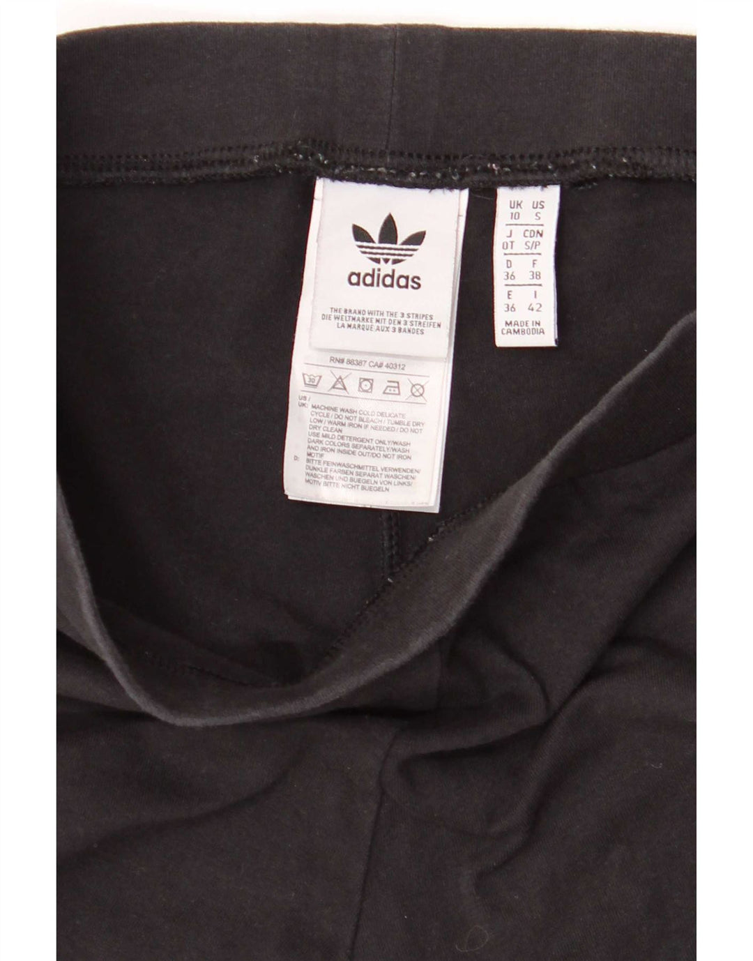 Γυναικείο κολάν Adidas UK 10 Small μαύρο βαμβακερό