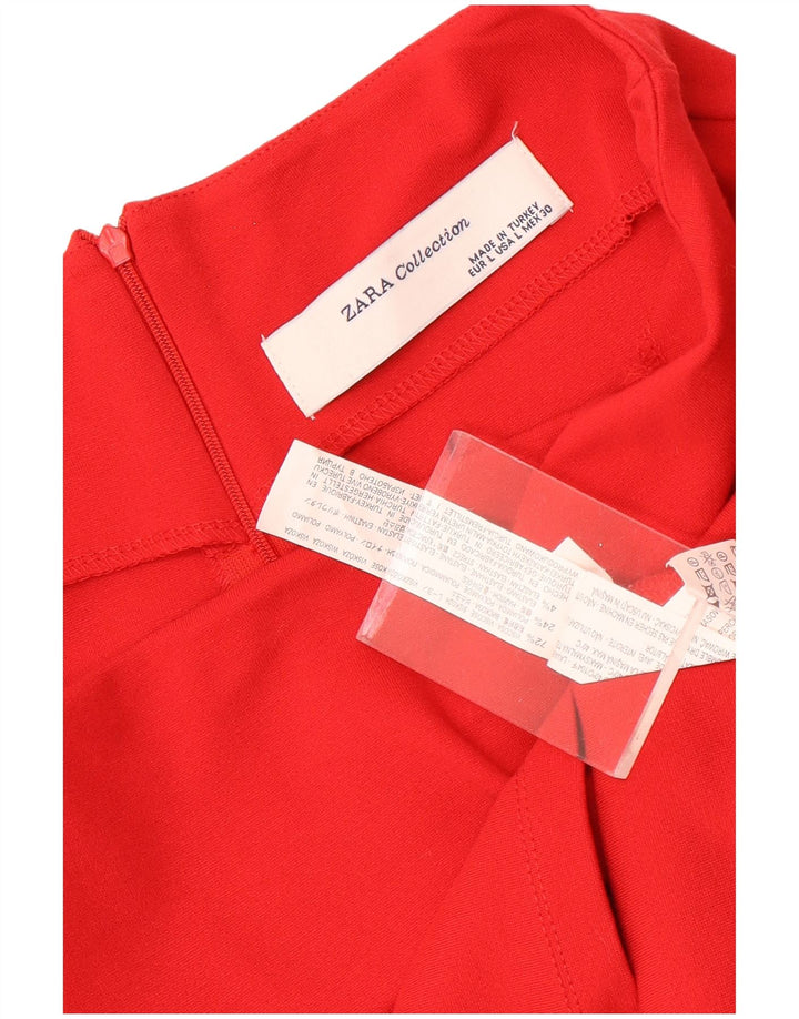 Zara Γυναικεία Pencil Φούστα Μεγάλη W30 Red Viscose