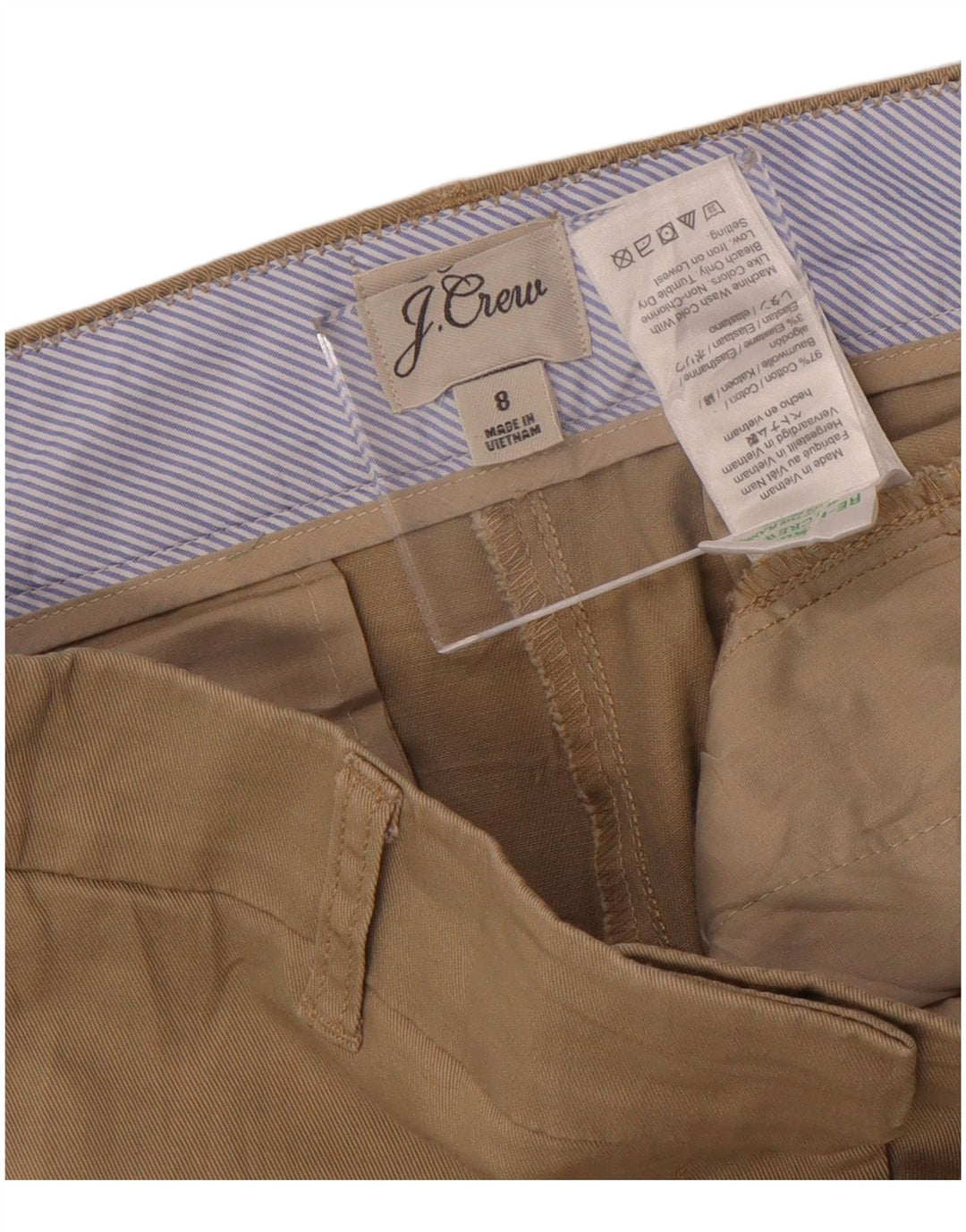 J. CREW Γυναικείο Σορτς Chino US 8 Μεγάλο W32 Μπεζ βαμβακερό