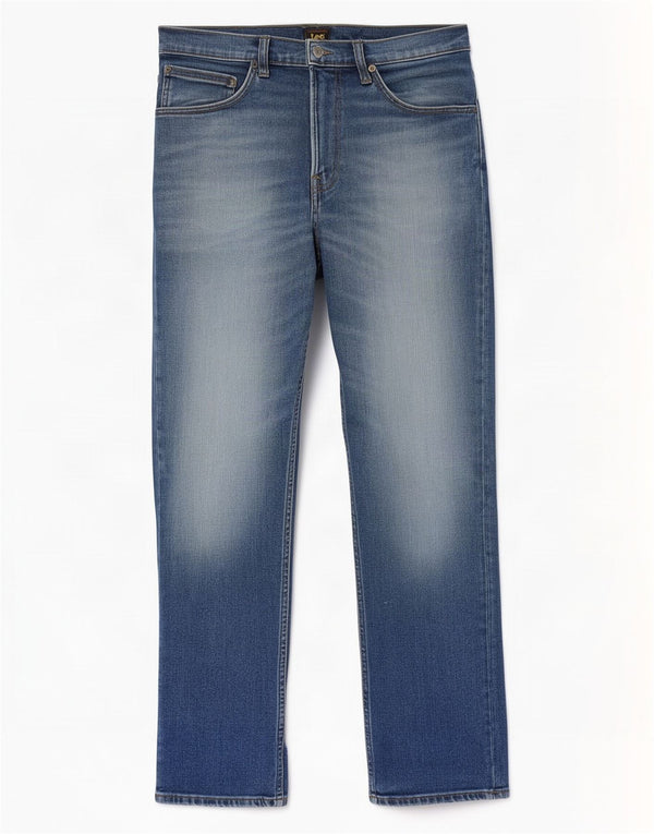 Lee Mens Brooklyn Straight Jeans W32 L32 Blue Cotton