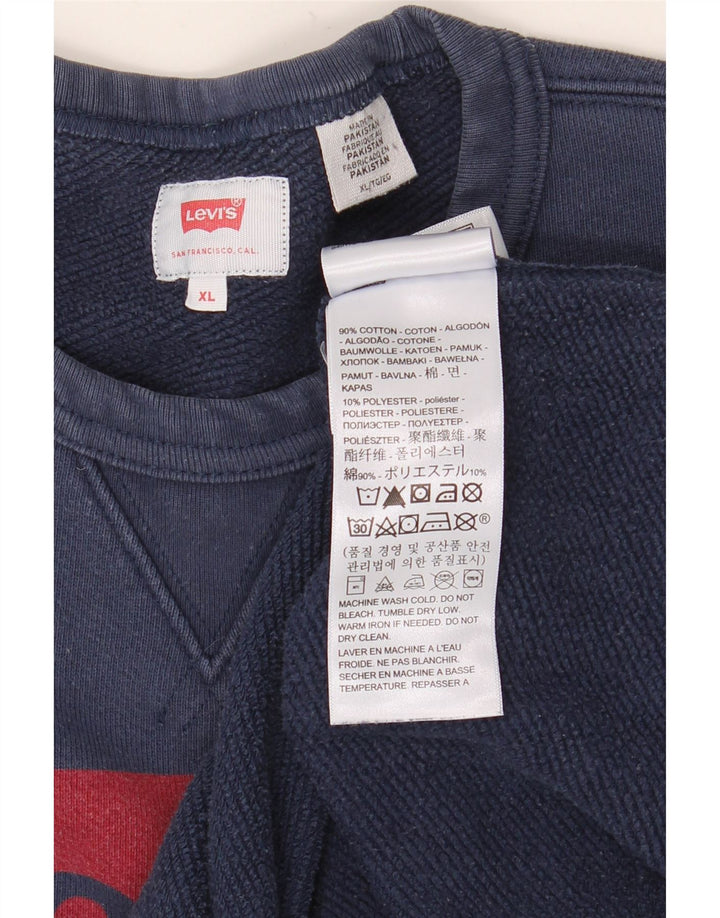 Ανδρικό γραφικό φούτερ LEVI'S Jumper XL Navy Blue Cotton