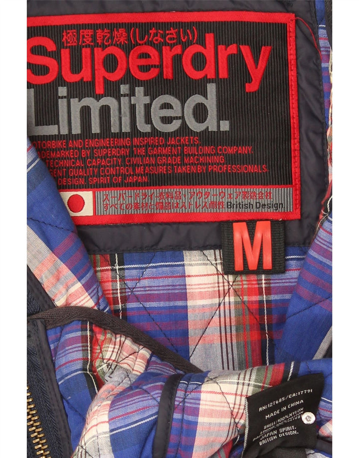 Superdry γυναικείο καπιτονέ μπουφάν UK 12 Medium Navy Blue Nylon