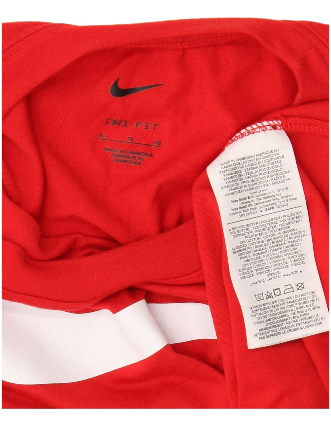 Ανδρικό T-Shirt Nike με γραφικό Dri Fit Top XL κόκκινο πολυεστέρα