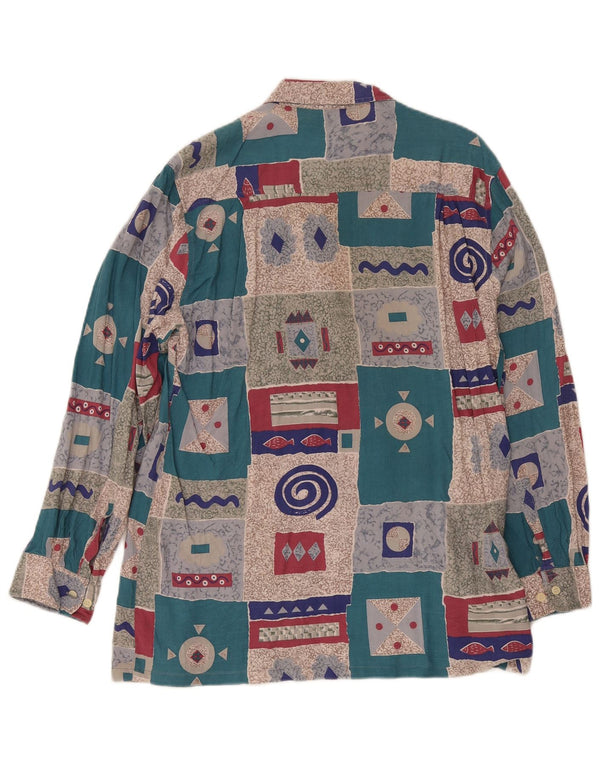 Vintage Ανδρικό Πουκάμισο UK 15 1/2 Medium Πολύχρωμο Patchwork Ρετρό